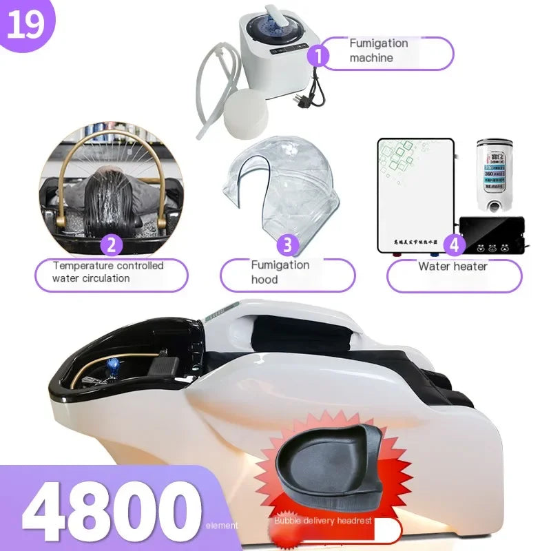 Head Spa Hair Washing Bed Luxury Smart Artifact Stylist Massage Shampoo Chair Salon Lettino Massaggio Salon Equipment MQ50SC