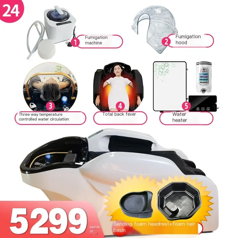 Head Spa Hair Washing Bed Luxury Smart Artifact Stylist Massage Shampoo Chair Salon Lettino Massaggio Salon Equipment MQ50XF