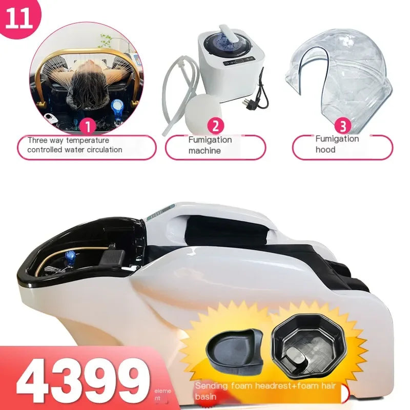 Head Spa Hair Washing Bed Luxury Smart Artifact Stylist Massage Shampoo Chair Salon Lettino Massaggio Salon Equipment MQ50SC