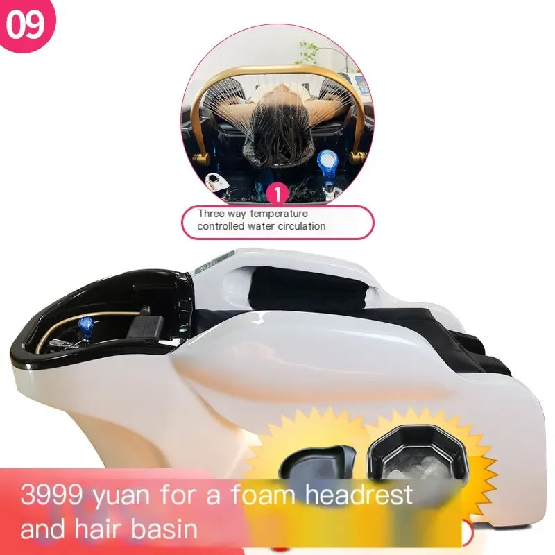 Head Spa Hair Washing Bed Luxury Smart Artifact Stylist Massage Shampoo Chair Salon Lettino Massaggio Salon Equipment MQ50XF