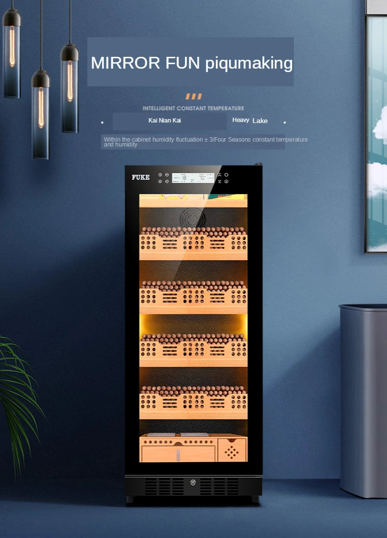FUKE FK-48 cigar cabinet humidor led light humidor Cooler Humidor Cabinet Cedar wood Cigar Cooler FK-48C2