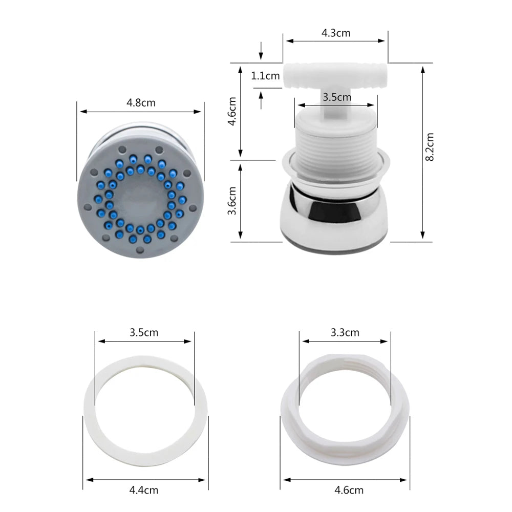 MMOOKA 3pcs-6pcs/set Bathroom Hydromassage Showerhead Water Saving Rotatable Massage Shower Nozzle MMOOKA.COM