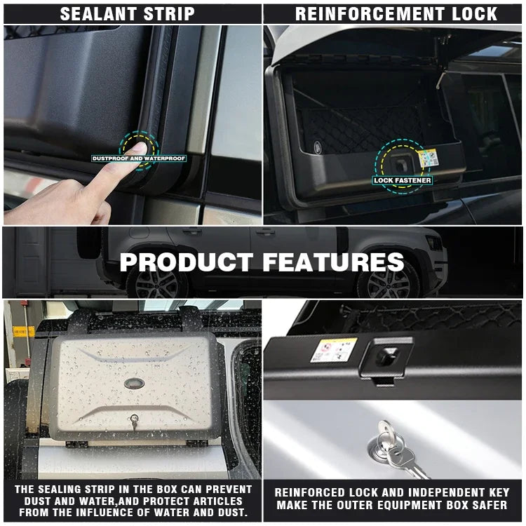 High Capacity Side-mounted Gear Carrier Tool Box for Rover Land Defender 2020 2021