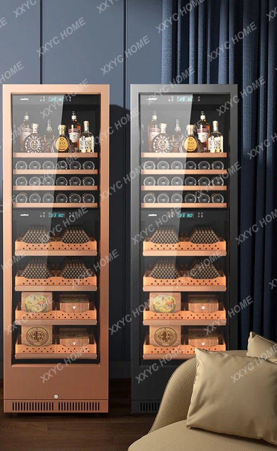 High-End Intelligent Double Temperature Cigar Cabinet Constant Temperature and Humidity Red Wine Cigar All-in-One Cabinet