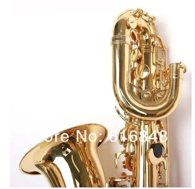 High Quality Brass Baritone Saxophone Gold Lacquer E Flat Baritone Sax New Arrival Musical Instrument with Mouthpiece Case