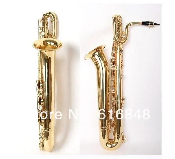 High Quality Brass Baritone Saxophone Gold Lacquer E Flat Baritone Sax New Arrival Musical Instrument with Mouthpiece Case