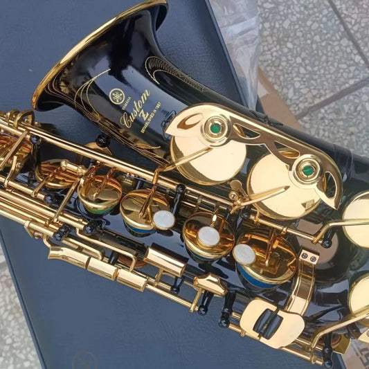High-Quality Custom Made in Japan 82Z LOGO Alto Saxophone Gold Key Super Professional High Quality Black Gold Sax Mouthpiece