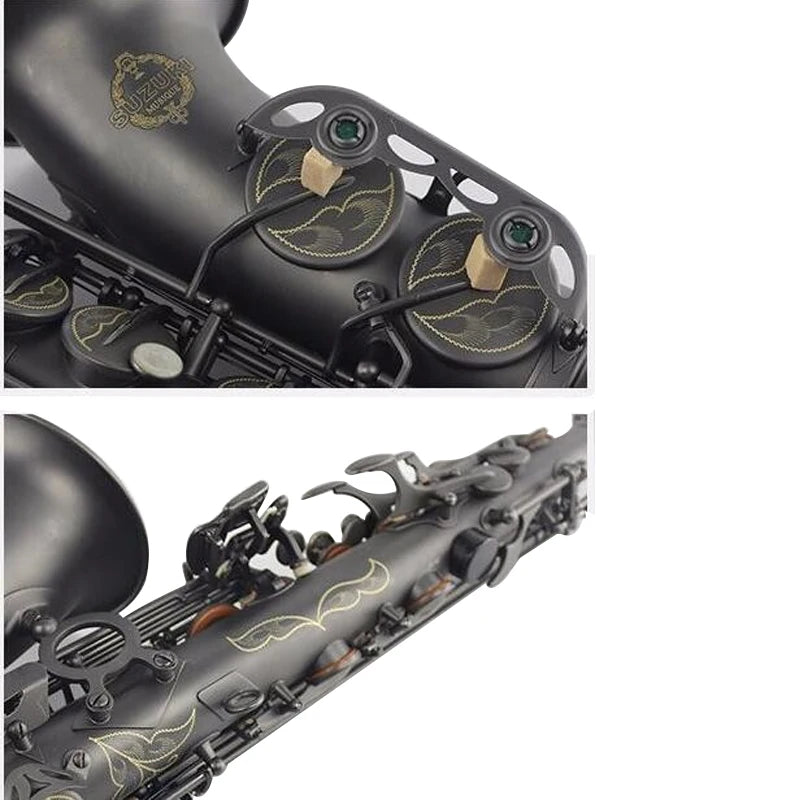 High Quality Japan Brand SUZUKI Alto Saxophone E Flat Matte Black Musical Instruments Saxophone Professional Grade Encarved case