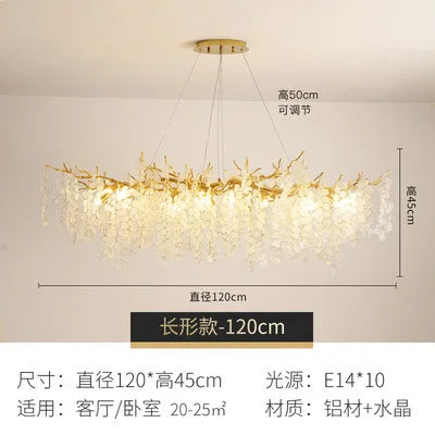 High-end atmosphere crystal lamp personality money tree chandelier light luxury living room bedroom dining room villa lighting