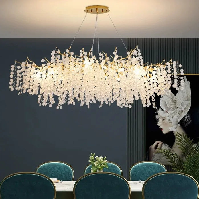 High-end atmosphere crystal lamp personality money tree chandelier light luxury living room bedroom dining room villa lighting