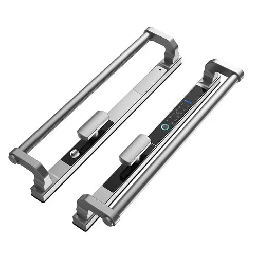 High-end broken bridge aluminum fingerprint lock big handle villa push-pull translation opposite door intelligent password door