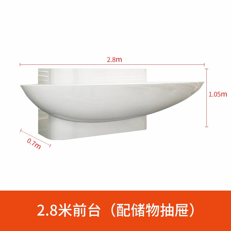 High end personalized front desk reception counter, cash register, modern company irregular creative fiberglass reception desk