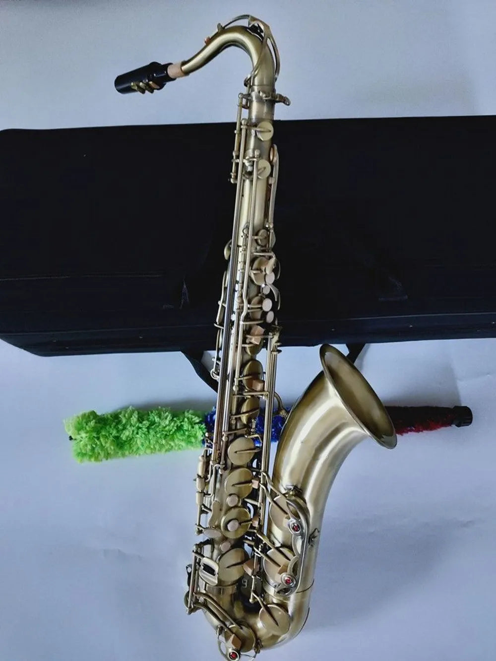 High quality Bb Tenor Saxophone Brass T-901 Music Instrument Matte Antique Copper Abalone Shell Button With Mouthpiece