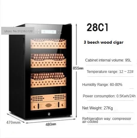 High quality cigar cabinet humidor led light humidor Cooler humidor led light humidor Cooler Humidor Cabinet Cigar Cooler FK-28C
