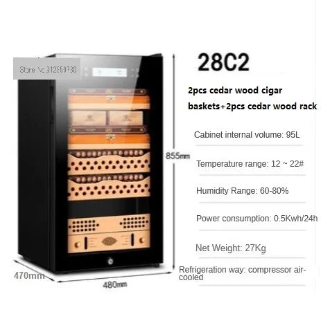 High quality cigar cabinet humidor led light humidor Cooler humidor led light humidor Cooler Humidor Cabinet Cigar Cooler FK-28C