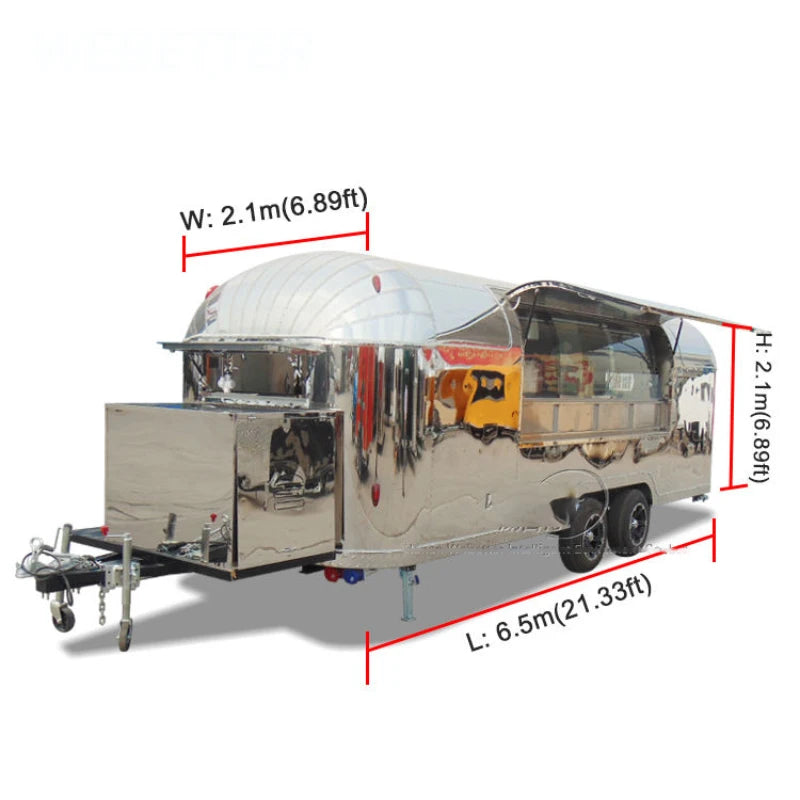 High quality outdoor metal store mobile food truck trailer for sale