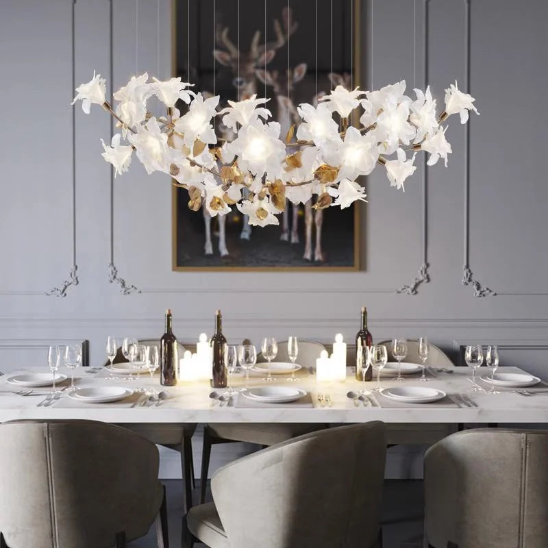 Hollow duplex living room, large chandelier, light luxury design, snowflake flying hotel, loft villa, crystal
