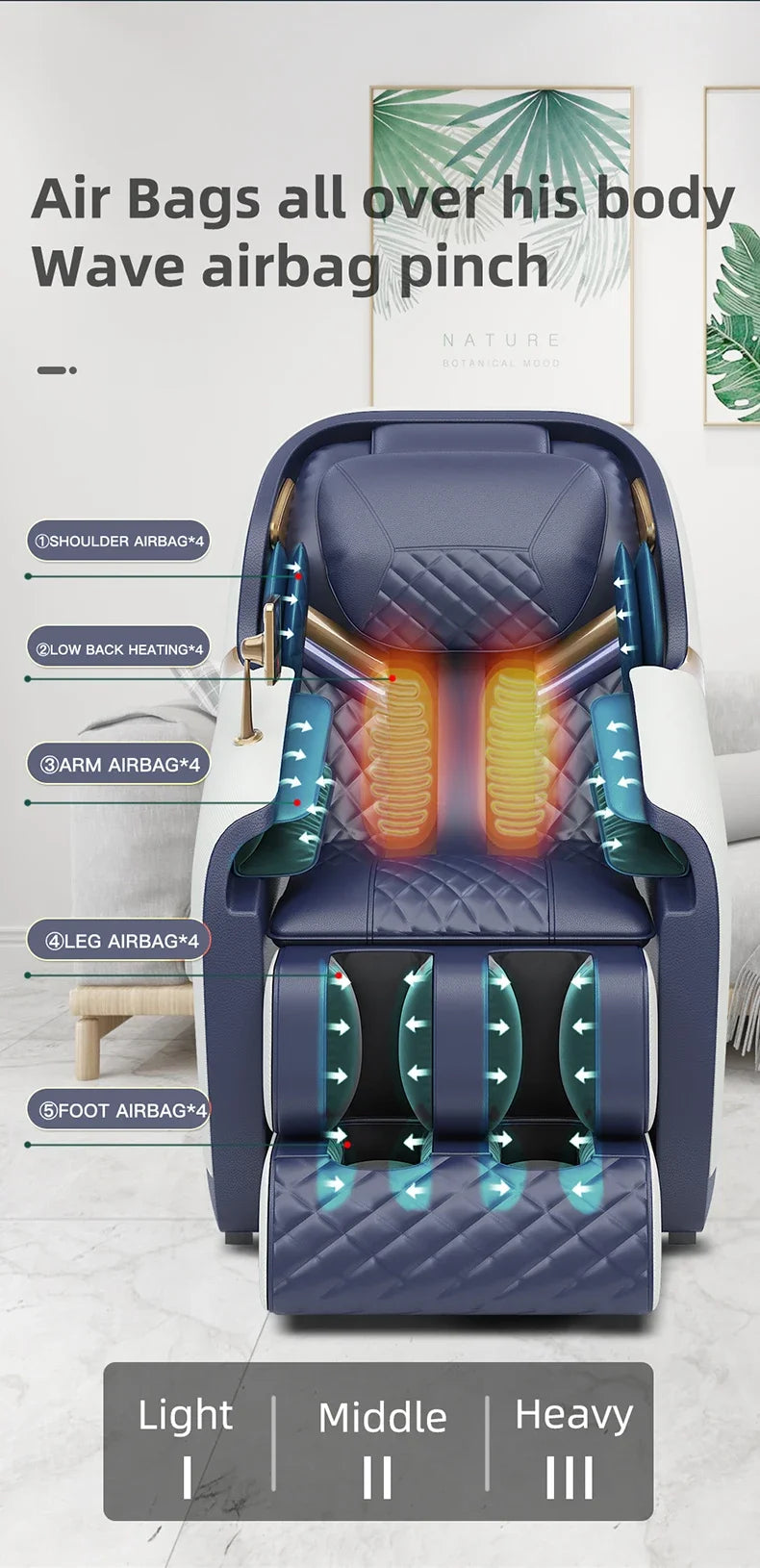Home Luxury Full Body Electric AI Smart Heat Recliner Thai Stretch 3D Robot Hand SL Track Zero Gravity Shiatsu 4D Massage Chair