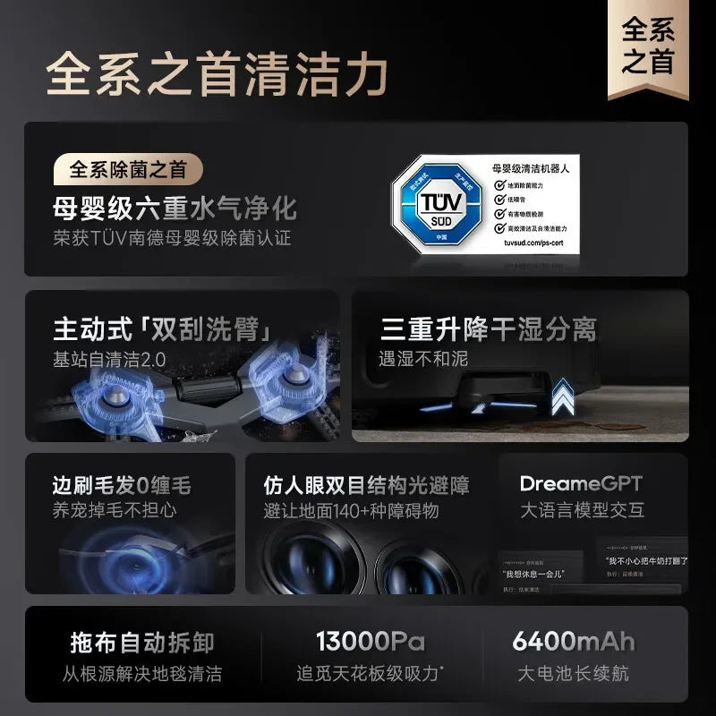 Home Smart Dreame X40 Pro Ultra Fully Automatic Cleaning Dual-arm Panoramic Lidar Mopping Robot Appliance Mini Vacuum Cleaner Mi