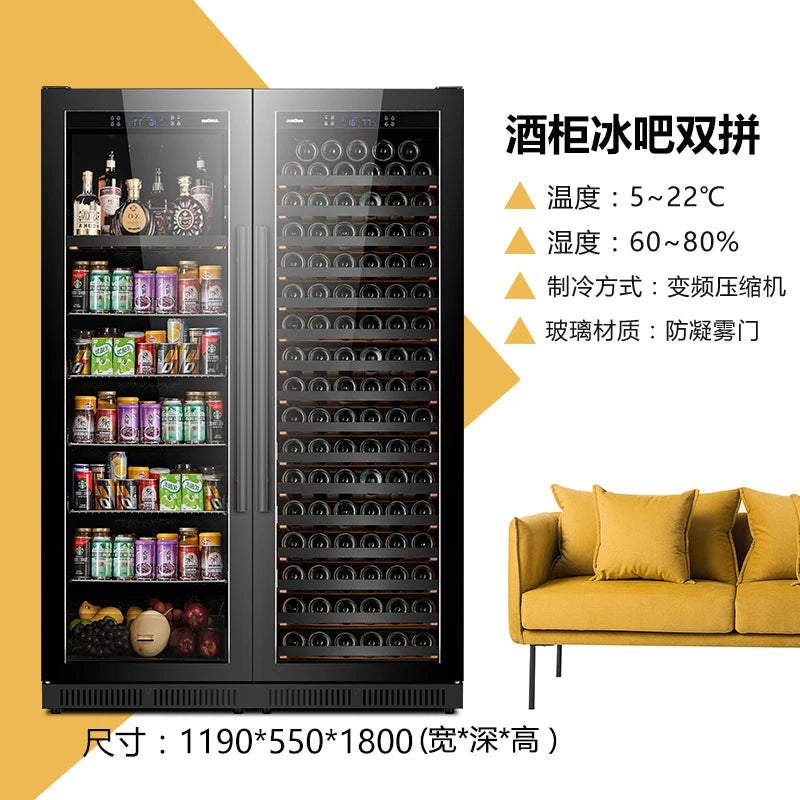 Home high-end intelligent large capacity ultra-thin embedded constant temperature and humidity red wine cabinet, ice bar cigar c