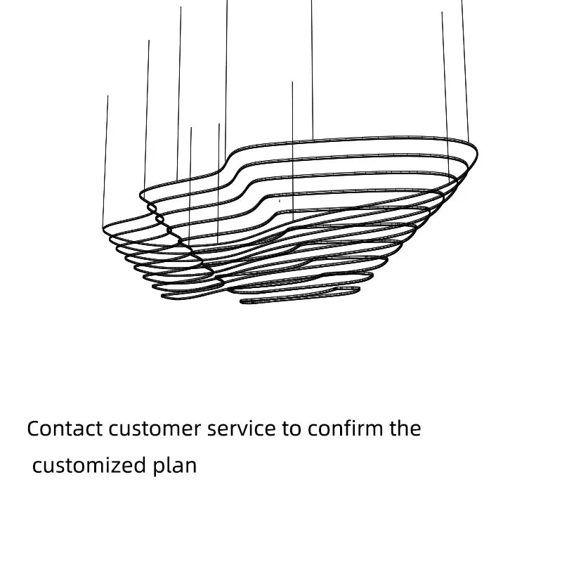 Hotel Lobby LED Ring Luxury Chandelier Modern Custom Office Villa Lights Minimalist Art Creative Irregular Creative Chandeliers