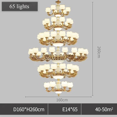 Hotel Project Huge pendant Chandelier church Large stairwell led Chandeliers for villa Hall Staircase Lamp commercial lighting