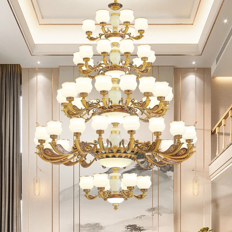 Hotel Project Huge pendant Chandelier church Large stairwell led Chandeliers for villa Hall Staircase Lamp commercial lighting