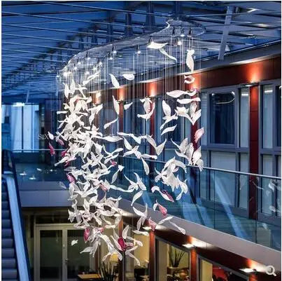 Hotel engineering custom chandelier glass Italian shopping mall sales offices sand table duplex villa luxury chandelier