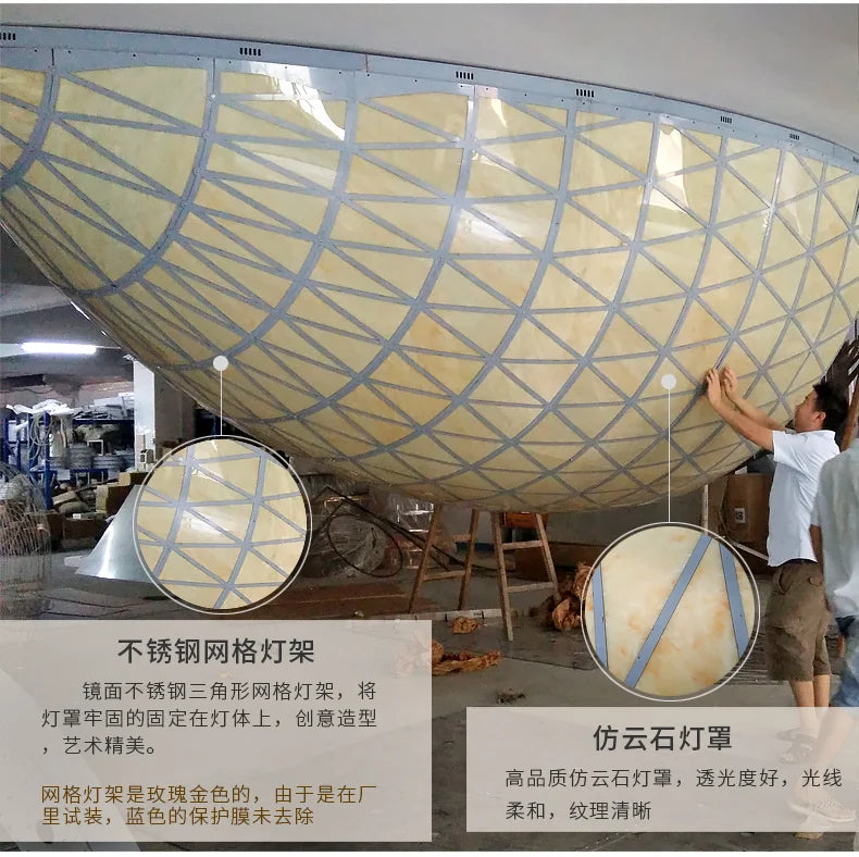Hotel lobby acrylic chandelier engineering lamp banquet hall club luxury villa sales department lobby non-standard lighting