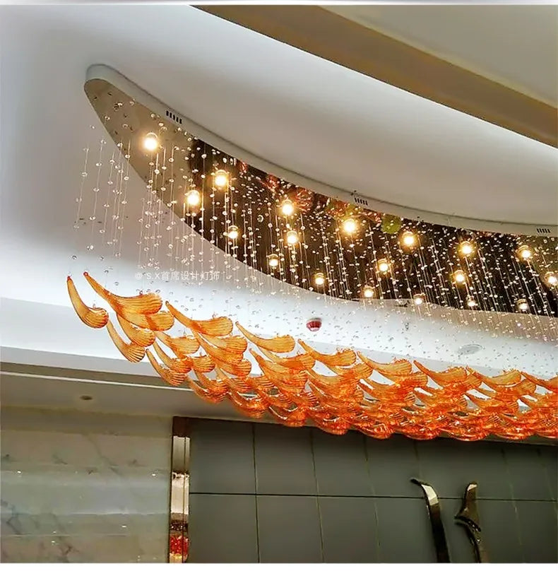 Hotel restaurant shopping mall atrium sales office sand table hotel art chandelier fish villa bird club chandelier