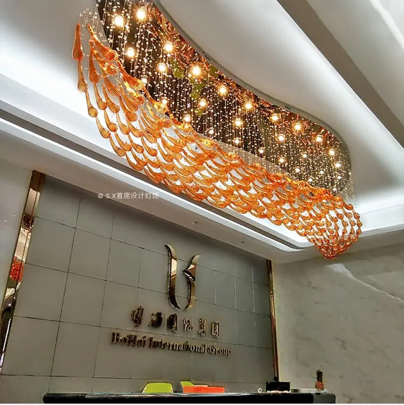 Hotel restaurant shopping mall atrium sales office sand table hotel art chandelier fish villa bird club chandelier