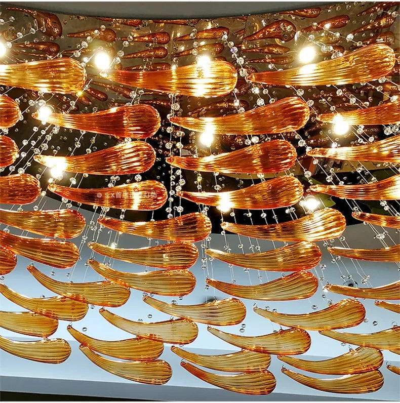 Hotel restaurant shopping mall atrium sales office sand table hotel art chandelier fish villa bird club chandelier