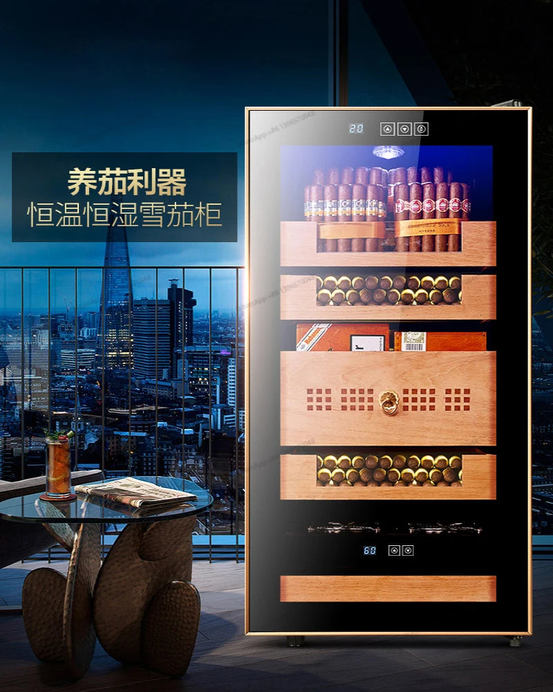 Household Smart Cigar Cabinet Electronic Constant Temperature and Humidity Household Small Cedar Wood Humidity Control