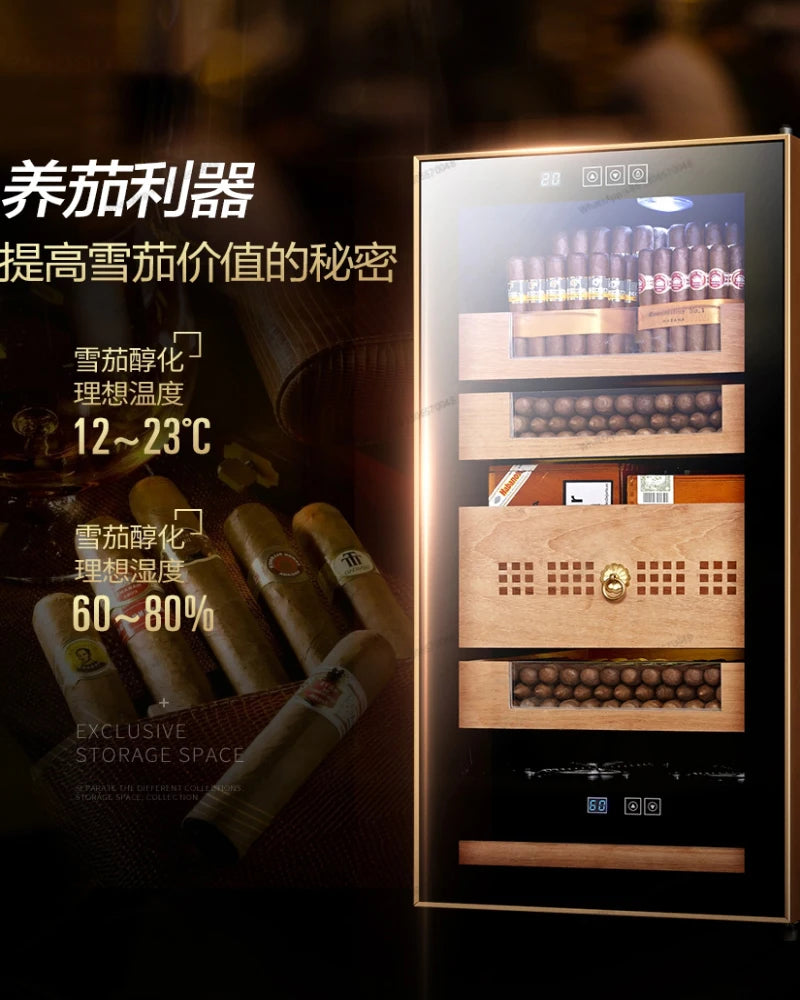 Household Smart Cigar Cabinet Electronic Constant Temperature and Humidity Household Small Cedar Wood Humidity Control