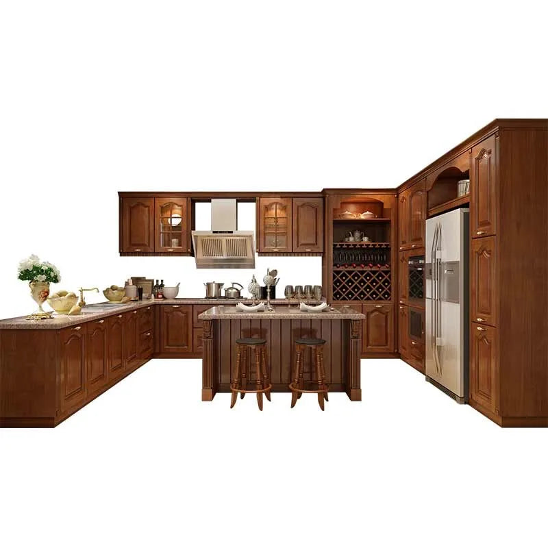 Household indoor dining room, solid wood cabinet, villa, whole house, customized furniture, European style, American style, inte