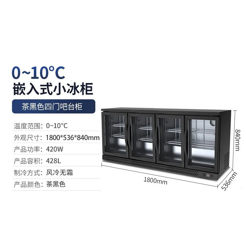 Household refrigerator commercial display cabinet stainless steel bar cabinet beverage cabinet beer cabinet display cabinet glas