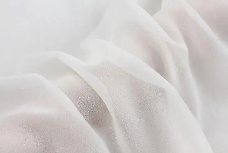 Howmay 100% pure silk fabric georgette 10m/m 43gsm 45" 114cm natural white PFD transparent tulle for DIY