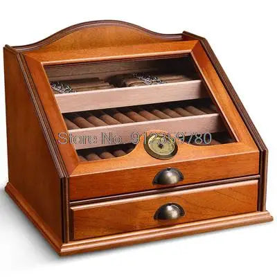 Humidor Spanish Cedar Wood Professional Cigar Humidor Humidifier Humidification Box Large Capacity Cigar Box Humidor