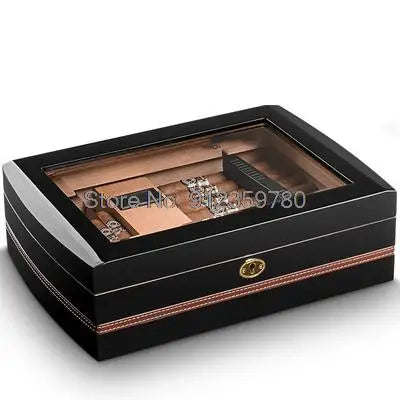 Humidor Spanish Cedar Wood Professional Cigar Humidor Humidifier Humidification Box Large Capacity Cigar Box Humidor