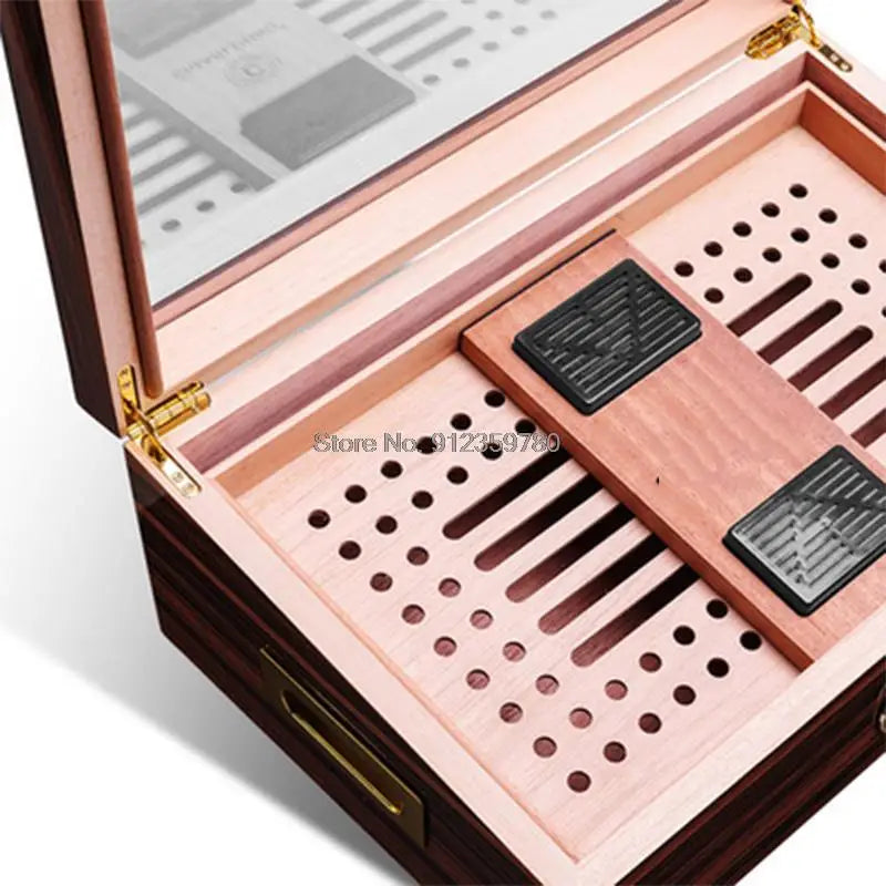 Humidor Spanish Cedar Wood Professional Cigar Humidor Humidifier Humidification Box Large Capacity Cigar Box Humidor