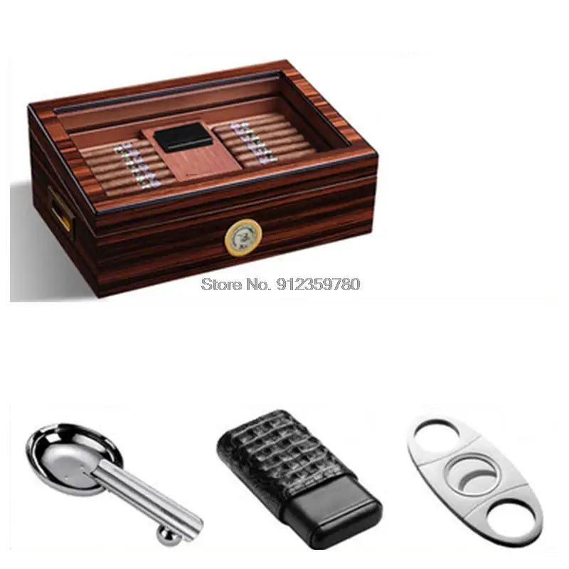 Humidor Spanish Cedar Wood Professional Cigar Humidor Humidifier Humidification Box Large Capacity Cigar Box Humidor