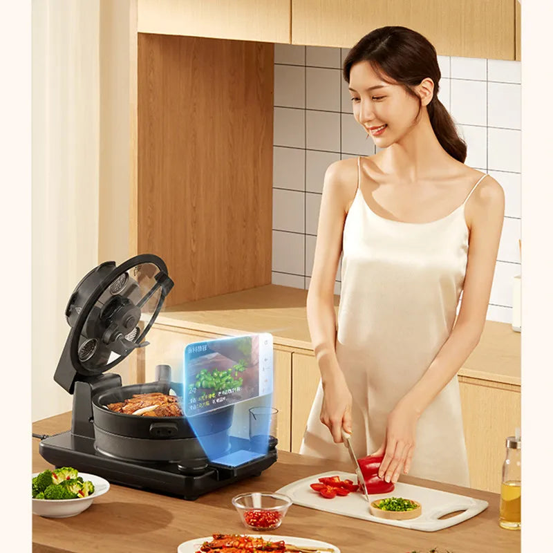 IH electromagnetic heating Kitchen Robot APP intelligent control cooking machine Household automatic cooking pot cooking robot