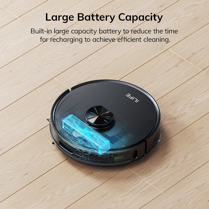 ILIFE A20 Robot Vacuum and Mop Combo, LiDAR Navigation, 3000Pa Suction, Smart Mapping, App/Alexa Control, Ideal for Pet Hair