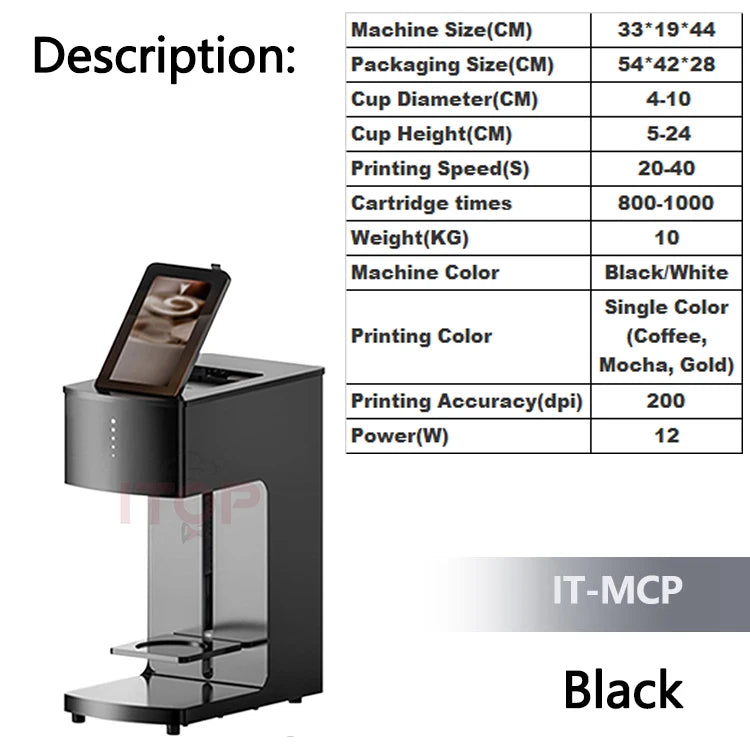 ITOP Coffee Latte Art Machine Automatic Latte Printer Coffee Printer Fantasia Pattern Printer Food Surface Printer 110V-220V