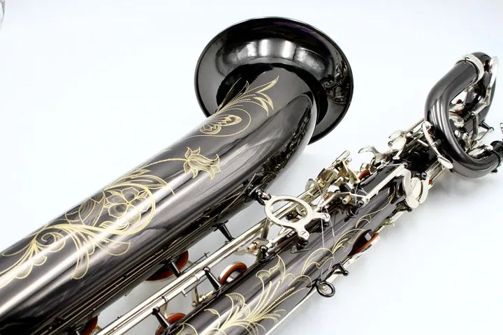 Il belin New E Flat Baritone Saxophone Black Nickel Surface Professional Brass Musical Instruments Sax Free Shipping