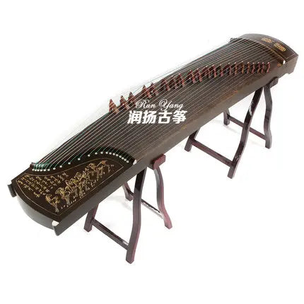Imitation Ebony 10 Level Playing Guzheng Carved Models Chinese 21 Strings Zither Music Instrument with Full Set of Accessories