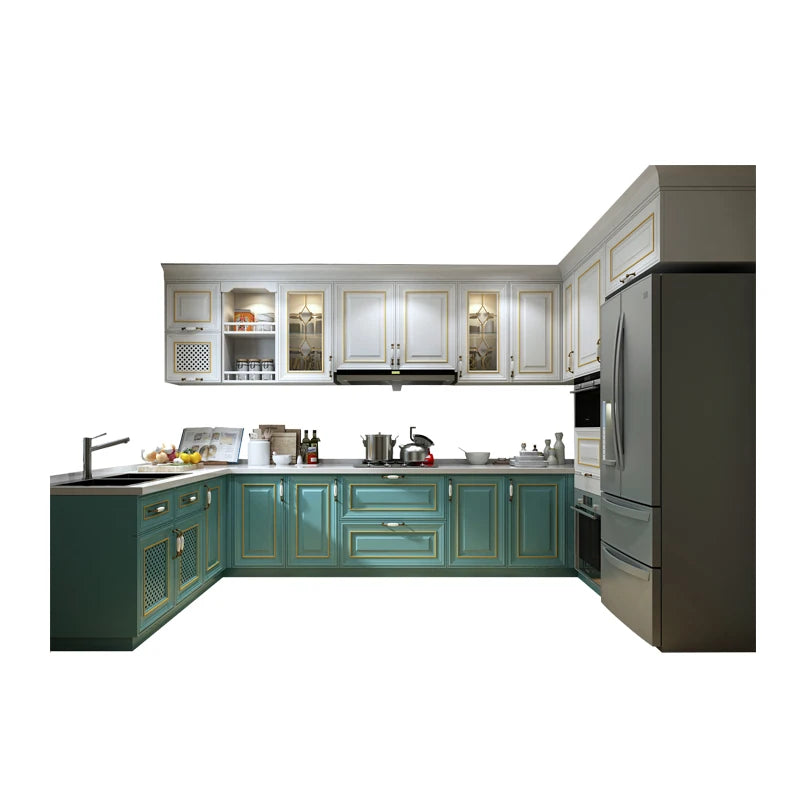 Indoor European-style whole-room customized furniture, domestic dining room, solid wood cabinet, small household, overall kitche