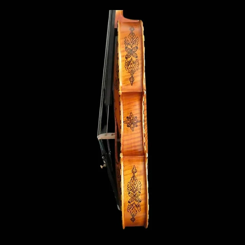 MMOOKA Inlay and drawin violin Hardanger fiddle Norwegian fiddle 4/4 violin(4*4)#11145
