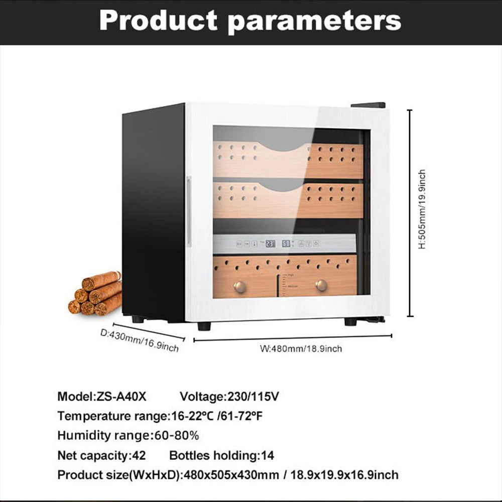 Intelligent Constant Temperature and Humidity Cigar Storage Cabinet Compressor Refrigeration Electric Cigar Humidor