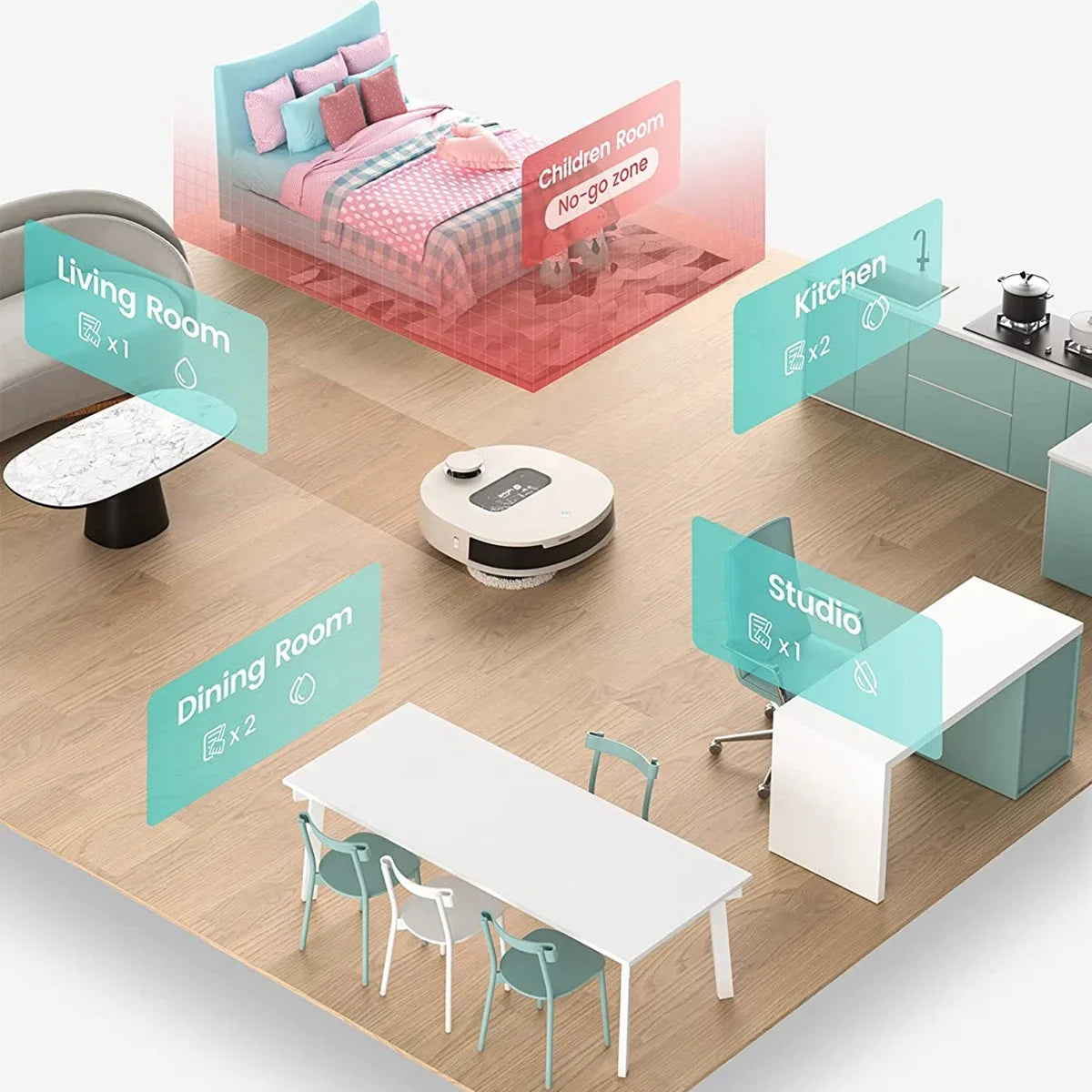 Intelligent Robot Mop Wet Floor Sweeping Robotic Cleaner